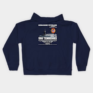 USS Tennessee SSBN-734 submarine Kids Hoodie